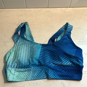 Gap Fit performance sports bra blue and teal